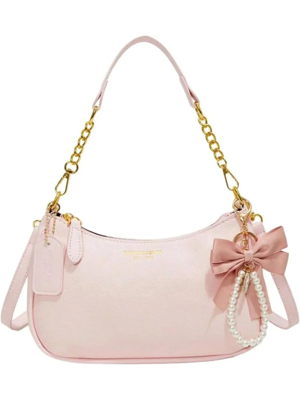 Stylish PU Leather Hobo Shoulder Bag with Gold Chain | Lightweight Zipper Purse